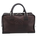 LOEWE Amazona 36 Hand Bag Leather Bronze Silver Auth 201931V-2