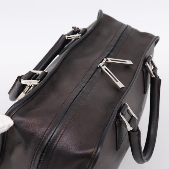 LOEWE Amazona 36 Hand Bag Leather Bronze Silver Auth 201931V