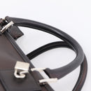 LOEWE Amazona 36 Hand Bag Leather Bronze Silver Auth 201931V-8