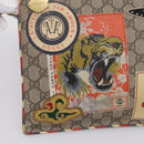 GUCCI GG Supreme Courier Clutch Bag PVC Beige 473915 Auth 201932A-14