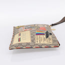 GUCCI GG Supreme Courier Clutch Bag PVC Beige 473915 Auth 201932A-5