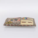 GUCCI GG Supreme Courier Clutch Bag PVC Beige 473915 Auth 201932A-9