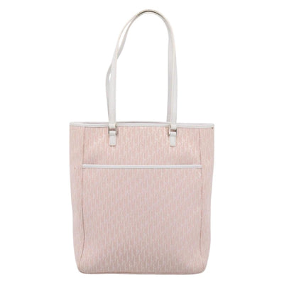 Christian Dior Trotter Canvas Tote Bag Pink Silver Auth 201935A - 0