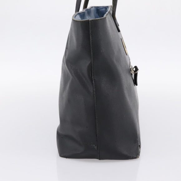 FENDI Monster Tote Bag Leather Black Silver Auth 201937