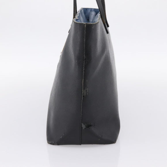 FENDI Monster Tote Bag Leather Black Silver Auth 201937