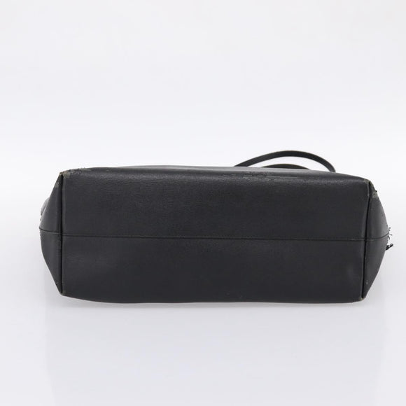FENDI Monster Tote Bag Leather Black Silver Auth 201937