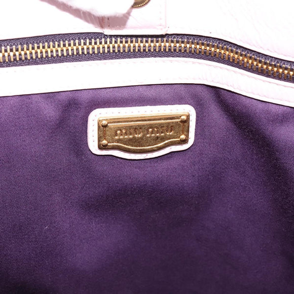 Miu Miu Tote Bag Patent leather Pink Gold Auth 201938