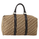 Christian Dior Trotter Canvas Boston Bag Brown Gold Auth 201940-1