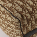 Christian Dior Trotter Canvas Boston Bag Brown Gold Auth 201940-13
