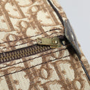 Christian Dior Trotter Canvas Boston Bag Brown Gold Auth 201940-14