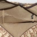 Christian Dior Trotter Canvas Boston Bag Brown Gold Auth 201940-17