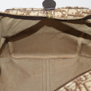 Christian Dior Trotter Canvas Boston Bag Brown Gold Auth 201940-18