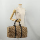Christian Dior Trotter Canvas Boston Bag Brown Gold Auth 201940-21
