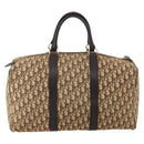 Christian Dior Trotter Canvas Boston Bag Brown Gold Auth 201940-3