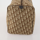 Christian Dior Trotter Canvas Boston Bag Brown Gold Auth 201940-4
