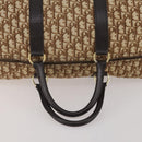 Christian Dior Trotter Canvas Boston Bag Brown Gold Auth 201940-7