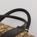 Christian Dior Trotter Canvas Boston Bag Brown Gold Auth 201940-8