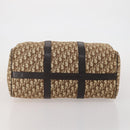Christian Dior Trotter Canvas Boston Bag Brown Gold Auth 201940-9