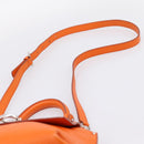 Salvatore Ferragamo Sofia Gancini Bag Leather 2way Orange Silver Auth 201941A-14
