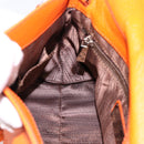 Salvatore Ferragamo Sofia Gancini Bag Leather 2way Orange Silver Auth 201941A-21