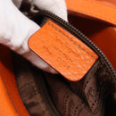 Salvatore Ferragamo Sofia Gancini Bag Leather 2way Orange Silver Auth 201941A-12