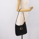 GUCCI GG Canvas Shoulder Bag Black Gold 001 4142 Auth 201947A-21