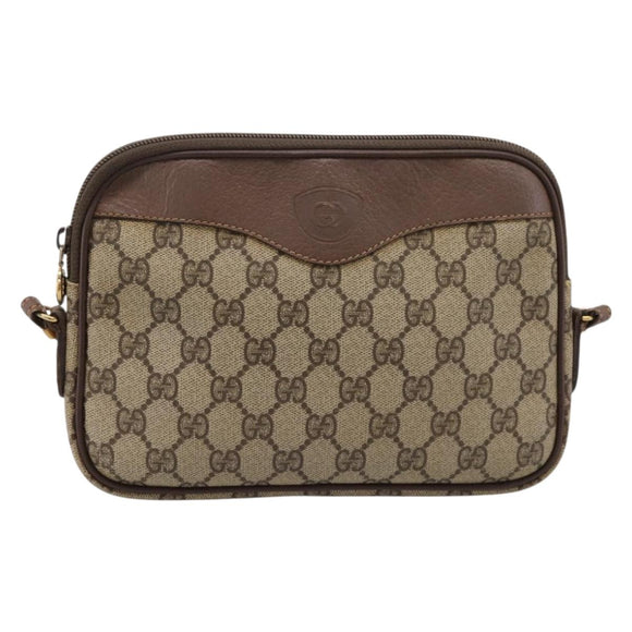 GUCCI GG Supreme Shoulder Bag PVC Leather Beige Gold 007 14 6428 Auth 201948