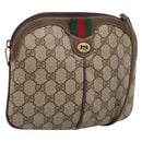 GUCCI GG Supreme Web Sherry Line Bag PVC Beige Gold 904 02 047 Auth 201950-1