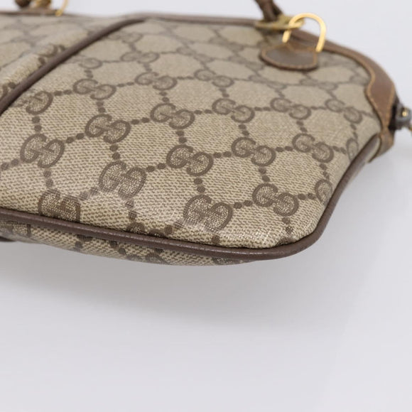 GUCCI GG Supreme Web Sherry Line Bag PVC Beige Gold 904 02 047 Auth 201950