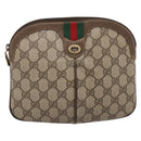 GUCCI GG Supreme Web Sherry Line Bag PVC Beige Gold 904 02 047 Auth 201950-13