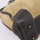 LOEWE Amazona 28 Hand Bag Suede Beige Gold Auth 201951-14
