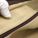 LOEWE Amazona 28 Hand Bag Suede Beige Gold Auth 201951-17