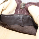 LOEWE Amazona 28 Hand Bag Suede Beige Gold Auth 201951-12