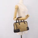 LOEWE Amazona 28 Hand Bag Suede Beige Gold Auth 201951-22