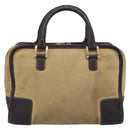 LOEWE Amazona 28 Hand Bag Suede Beige Gold Auth 201951-2
