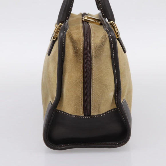 LOEWE Amazona 28 Hand Bag Suede Beige Gold Auth 201951