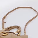 Miu Miu Hand Bag Vittero Dino Leather 2way Beige Gold Auth 201952A-14