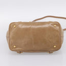 Miu Miu Hand Bag Vittero Dino Leather 2way Beige Gold Auth 201952A-5