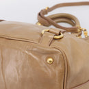 Miu Miu Hand Bag Vittero Dino Leather 2way Beige Gold Auth 201952A-17