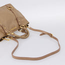 Miu Miu Hand Bag Vittero Dino Leather 2way Beige Gold Auth 201952A-9