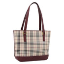 BURBERRY Nova Check Tote Bag Canvas Beige Gold Auth 201953-1