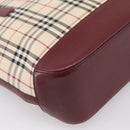 BURBERRY Nova Check Tote Bag Canvas Beige Gold Auth 201953-16