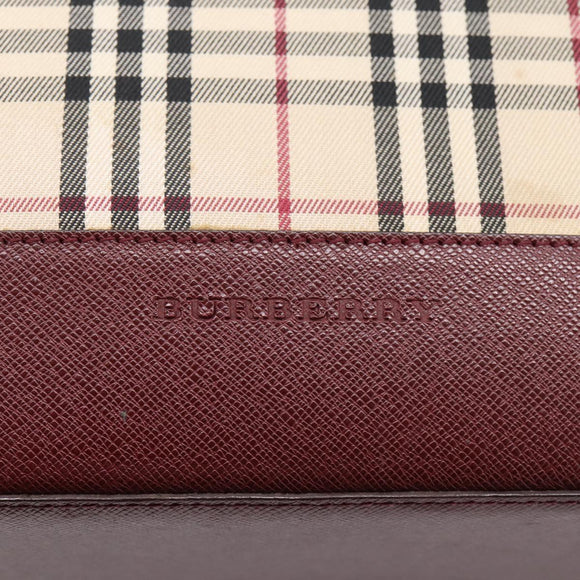 BURBERRY Nova Check Tote Bag Canvas Beige Gold Auth 201953