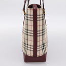 BURBERRY Nova Check Tote Bag Canvas Beige Gold Auth 201953-3
