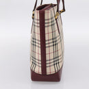 BURBERRY Nova Check Tote Bag Canvas Beige Gold Auth 201953-4