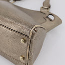 CARTIER Marcello Hand Bag Leather Gold Auth 201954-9