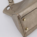 CARTIER Marcello Hand Bag Leather Gold Auth 201954-14