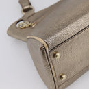 CARTIER Marcello Hand Bag Leather Gold Auth 201954-16