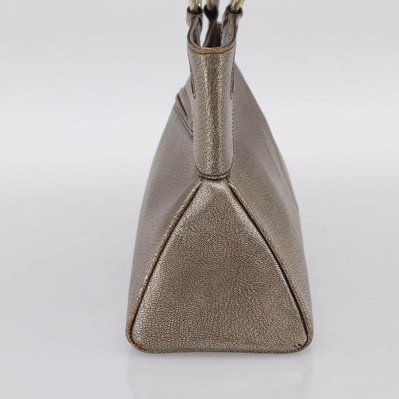 CARTIER Marcello Hand Bag Leather Gold Auth 201954