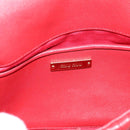 Miu Miu Matelasse Shoulder Bag Leather Red Gold Auth 201956-19